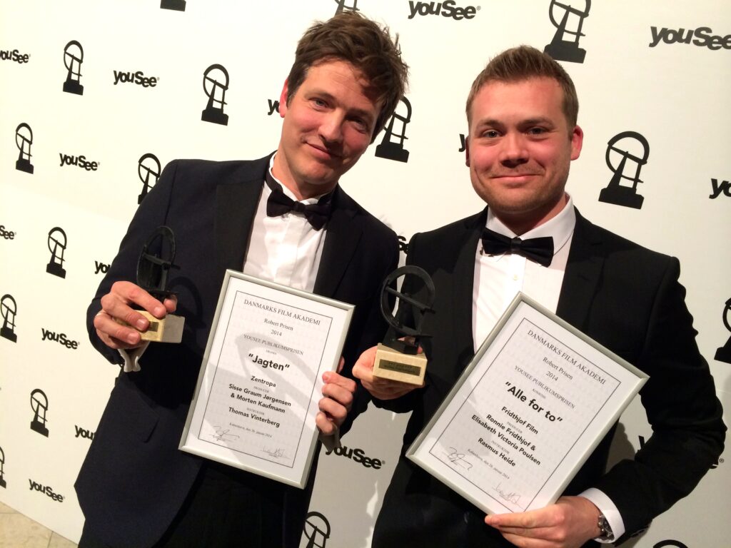 Vinterberg’s “THE HUNT” winning best drama and “ALL FOR TWO” winning best comedy at the ROBERT awards
